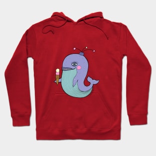 Whale eating ice cream Hoodie